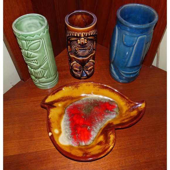 Vintage Ceramic Leaf Serving Dish or Trinket Dish 1970s mcm retro decor atomic - Picture 9 of 12